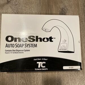 TC OneShot Automatic Soap Dispenser - White and Black